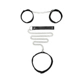 Velcro Collar With Leash And Hand Cuffs - With Adjustable Straps